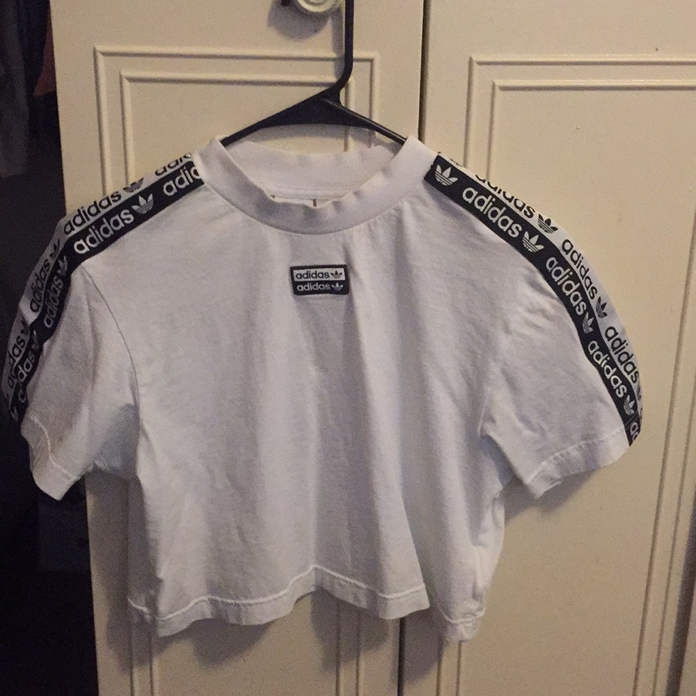 White adidas crop top